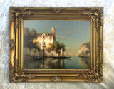 Fine Oleograph on Canvas of a Quiet Venetian Canal Scene after Bouvard