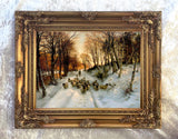 Stunning Oleograph on Canvas of Sheep at Twilight after Farquharson