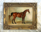 Fine Oleograph on Canvas - Bay Hunter in a Stall aft. Ferneley