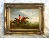 Fine Lithograph on Stretched Canvas of a Hunting Scene -In Pursuit