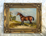 Fine Oleograph on Canvas - The Racehorse Sultan in a Landscape aft. John Ferneley