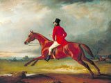 Oleograph on Canvas of a Huntsman in a Landscape aft. John Ferneley