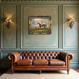 Fine Gilt Framed Lithograph of a Bay Racehorse with Jockey Up - aft. John Ferneley