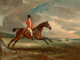 Oleograph on Canvas of a Bay Hunter  "At the Gallop" aft. John Ferneley