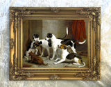 Gilt Framed Oleograph - Puckeridge Foxhounds