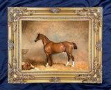 Fine Lithograph on Canvas - 'Light Heart', a chestnut hunter in a stable