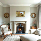 Fine Oleograph on Canvas of Bay Horse in an Extensive Landscape