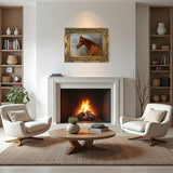 Fine Oleograph on Canvas - Head Study of a Chestnut Horse