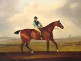 Fine Oleograph on Canvas of a Bay Racehorse with Jockey Up aft. Thomas Weaver