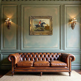 Fine Oleograph on Canvas of a Huntsman Taking a Fence