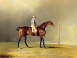 Excellent Oleograph on Canvas - Portrait of the Racehorse "Diamond" aft. Ben Marshall