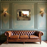 Fine Oleograph on Canvas of a Chestnut Horse & Terrier in a Yard