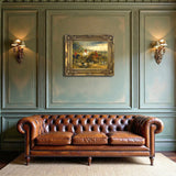 Oleograph on Canvas of Huntsmen & Hounds at a Crossroads