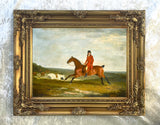Fine Oleograph on Canvas - Huntsman on a Bay Hunter