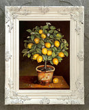 Fine Oleograph on Canvas Still Life of a Lemon Tree