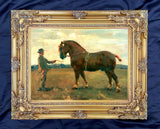 Fine Oleograph on Canvas - Study of a Suffolk Punch  aft. Alfred Munnings