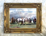Fine Oleograph on Canvas - Saddling Mahmoud 1936 Derby Winner aft. Munnings