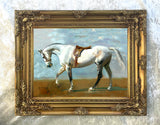 Fine Oleograph on Canvas of  a Dapple Grey Horse aft. Munnings
