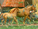 Fine Portrait of a Mare & Foal after Alfred Munnings