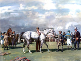 Fine Oleograph on Canvas - Saddling Mahmoud 1936 Derby Winner aft. Munnings