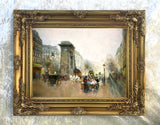 Stunning Oleograph on Canvas of Porte Saint-Denis Paris aft. Eduoard Cortes