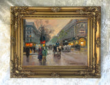 Fine Oleograph on Canvas of a Parisian Twilight at St.Denis aft. Eduoard Cortes