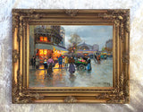 Stunning Oleograph on Canvas of Gare de L'est Paris aft. Eduoard Cortes
