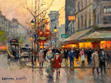 Fine Oleograph on Canvas of a Parisian Scene - St. Denis in Autumn aft. Eduoard Cortes