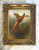 Fine Lithograph on Canvas - A Pheasant in Breaking Cover aft. Charles Whymper