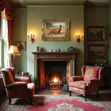 Fine Lithograph on Canvas - Cock and Hen Pheasants in a Landscape