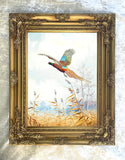 " Pheasant in Flight " Fine Oleograph on Canvas