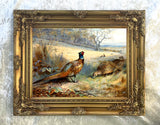 Pheasants in a Rural Landscape  - Fine Oleograph on Canvas after Thorburn