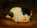 Fine Oleograph on Canvas Portrait of a Prize Gloucester Sow
