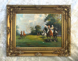 Fine Oleograph on Canvas "Polo Players"