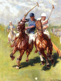 Fine Oleograph on Canvas of Polo Players