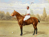 Fine Oleograph on Canvas of a Polo Player on a Chestnut Pony aft. Frank Paton