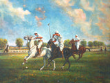 Fine Oleograph on Canvas "The Polo Players"