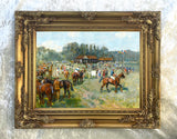 Fine Oleograph on Canvas of a Polo at Tidworth aft. Lionel Edwards
