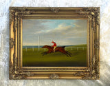 Fine Oleograph on Canvas of the Racehorse Whisker & Raphael at the 1815 Derby