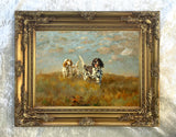 Fine Oleograph on Canvas - A Pair of Setters on a Hilltop after P.L.Rosseau