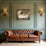 Fine Oleograph on Canvas - Sheep in a Wintry Woodland Landscape