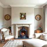 Fine Large Still Life Oleograph on Canvas -  Roses & Marigolds  in a Wicker Basket