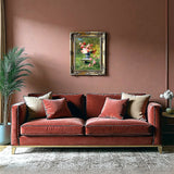 Stunning Still Life Oleograph on Canvas Still Life of Peonies in a Stone Urn