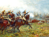 Fine Oleograph on Canvas - Cuirassiers Charge at Waterloo