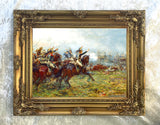 Fine Oleograph on Canvas - Cuirassiers Charge at Waterloo