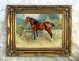 Fine Oleograph on Canvas of a Bay Horse aft. Wm Woodhouse