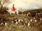 Oleograph on Canvas of a Hunting Scene "On the Scent"