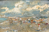Vintage French Impressionist School Oil on Panel of a Beach Scene -Le Touquet SOLD