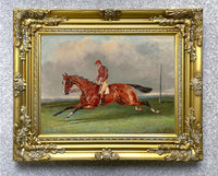 Fine Oleograph on Canvas - A Racehorse with Jockey Up aft. Samuel Alken