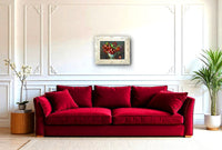 Exquisite Oleograph on Canvas Still Life of Auriculas in a Bowl